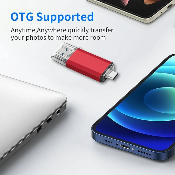 فلاش درايف USB OTG بسعة 2 تيرابايت، USB 3.0 نوع C، لأجهزة آيفون وآيباد، 1 تيرابايت، 512 جيجابايت، 256 جيجابايت، ذاكرة محمولة لسامسونج وهواوي وشاومي وأندرويد والكمبيوتر المحمول
