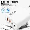 120 واط 4 منافذ USB نوع C شاحن شحن سريع كابل بيانات USB مهايئ شاحن الهاتف لسامسونج آيفون Xiaomi هواوي شاحن الجدار